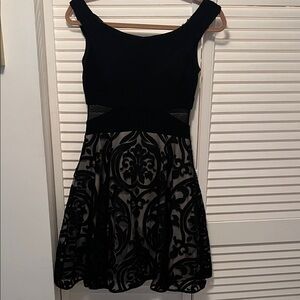 Xscape Black illusion fit and flare dress 4